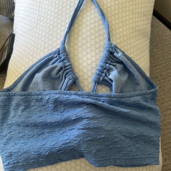 Blue Textured Halter Top - Picture 2 of 3